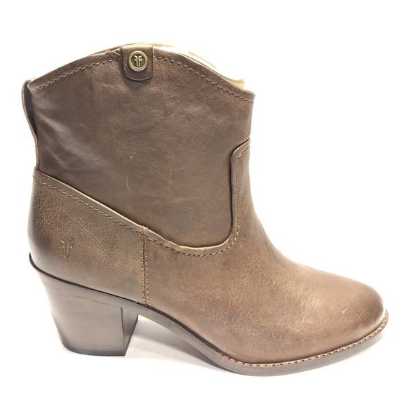 Frye Jolene Pull On Short Womens Boot Brown Leather Size